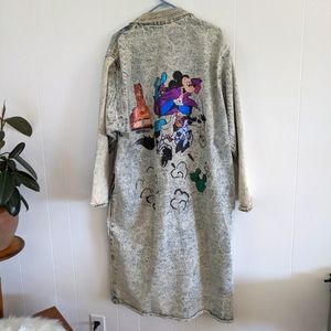 Vintage 80’s  Acid wash denim Disney Duster XL